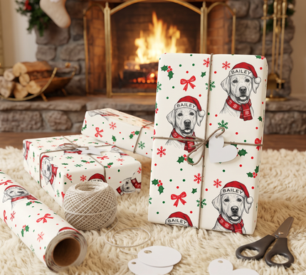 Bailey’s Merry Christmas – Personalized Pet Christmas Wrapping Paper