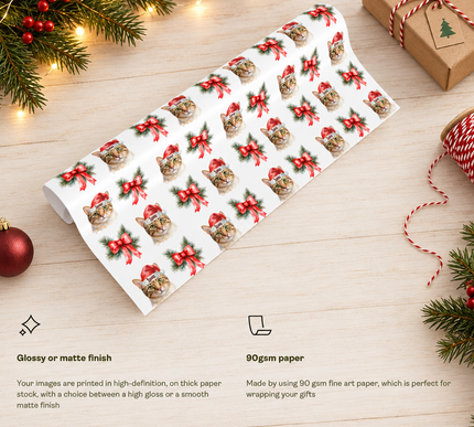Evergreen Paws - Personalized Christmas Pet Wrapping Paper