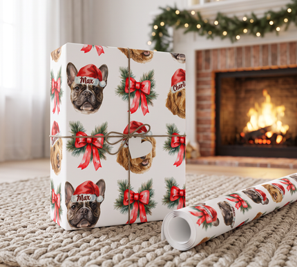 Evergreen Paws - Personalized Christmas Pet Wrapping Paper