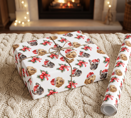 Evergreen Paws - Personalized Christmas Pet Wrapping Paper