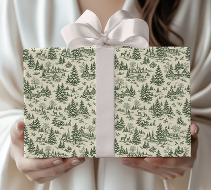 Evergreen Village - Vintage Winter Wonderland Wrapping Paper