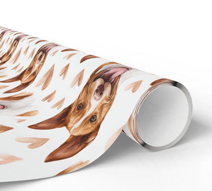 Amberfox Hearts – Basenji watercolor hearts wrapping paper