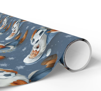 Goalbound Kris - Soccer Santa Pattern Wrapping Paper