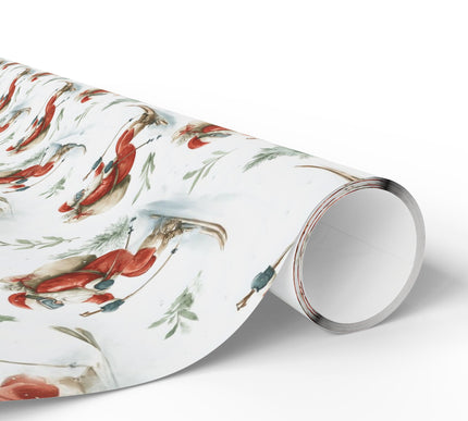 Alpine Noel Chase - Skiing Santa Wrapping Paper
