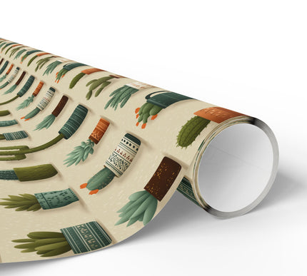 Cactora – Desert Succulent & Cactus Pot Garden Wrapping Paper