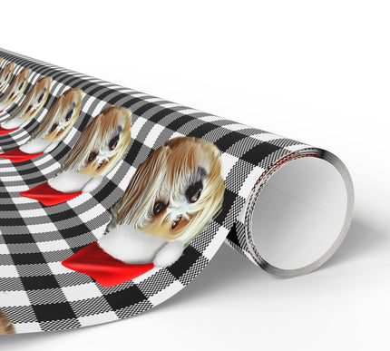 PlaidPaws Classic – Personalized Dog Christmas Wrapping Paper