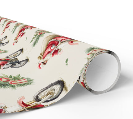 TurboGift Glide – Santa Motocrossing with a Sack of Presents Wrapping Paper