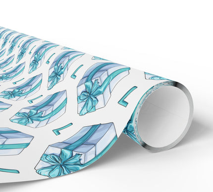 Aquora – Turquoise Gift Box with Number 7 Birthday Wrapping Paper