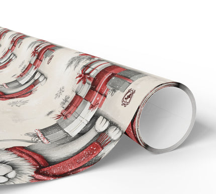 Frostmane – Lion with Red Scarf Christmas Wrapping Paper