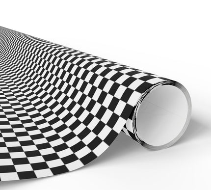 Checkerboard Charm - Timeless Black and White Checker Pattern Wrapping Paper