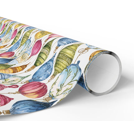 Bauble Bloom – Watercolor Ornament Christmas Wrapping Paper