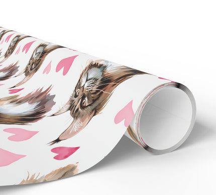 Heartgaze Royals – maine coon cat heart wrapping paper