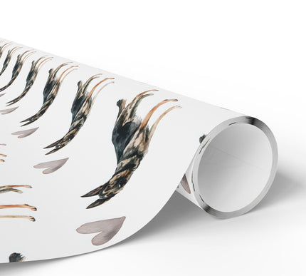 Stoneheart Sentinel – German Shepherd watercolor hearts wrapping paper