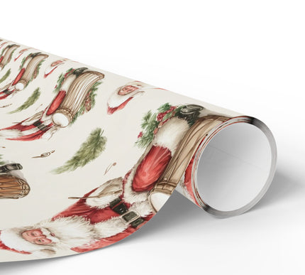 Holiday Rhythm - Santa Drumming Wrapping Paper