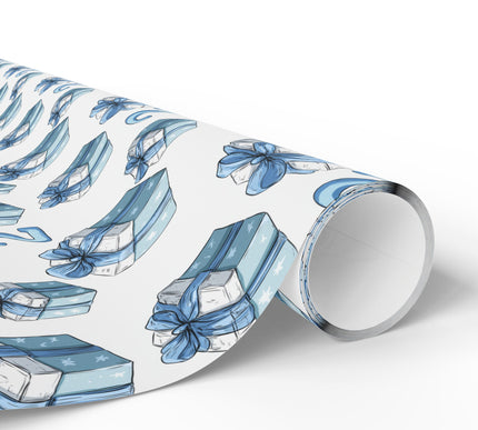 Azure Two – Blue Ribbon Number 2 Birthday Wrapping Paper