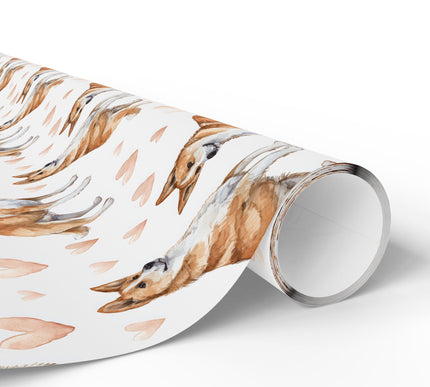 Nordic Heartstep – Norwegian Lundehund love wrapping paper