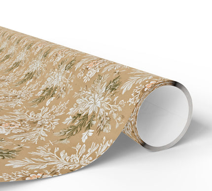 Frosted Bloom – Vintage White Floral Bouquet Wrapping Paper