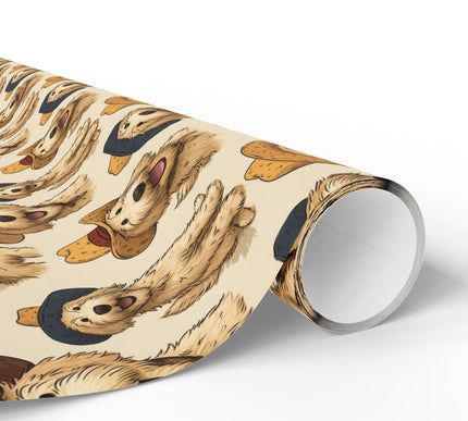 Cowboy Cuddles - Adorable Golden Doodle with Cowboy Hat Wrapping Paper