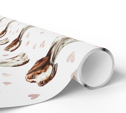 Hearthline Hunt – English Pointer watercolor hearts wrapping paper