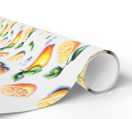 Sunlit Grove - Golden Citrus Fantasy Wrapping Paper