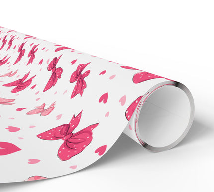 Rosaline Charm – Pink Bows and Hearts Wrapping Paper