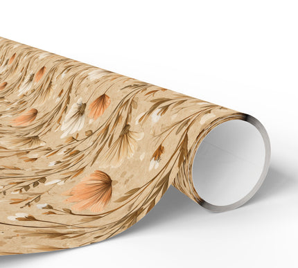 Autumn Breeze – Beige Craft Paper with Wild Meadow Flowers Wrapping Paper