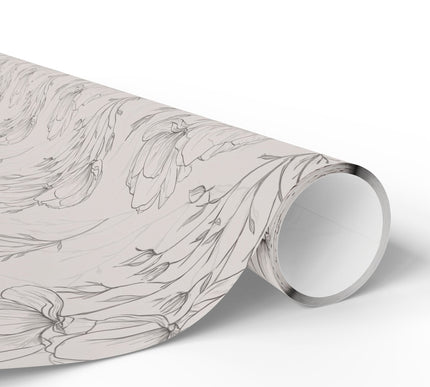BloomFine – Light Pink Seamless Poppies in Sketch Style Wrapping Paper