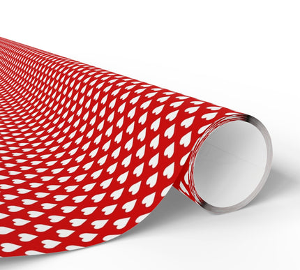 Ruby Serenade - Red Heart Pattern Wrapping Paper