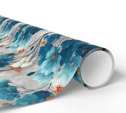 Add artistic charm with Azure Whisperveil, a blue and white abstract floral branches wrapping paper. Ideal for weddings, spring events, and sophisticated birthdays. A stylish and refined design for elegant gifting. 
