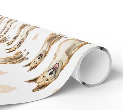 Golden Oath – Romantic American Akita Sitting wrapping paper