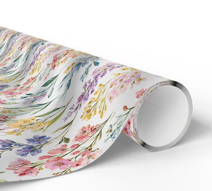 AuroraFlora – Pastel Botanical Bouquet Wrapping Paper