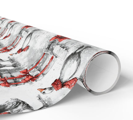 Hollygander – Winter Goose with Red Scarf Christmas Wrapping Paper