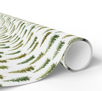 SylvaWhisper – Watercolor Green Pine Tree Christmas Wrapping Paper