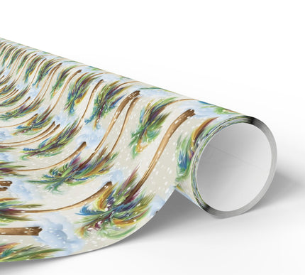 TropiSnow – Snowy Palm Trees Wrapping Paper