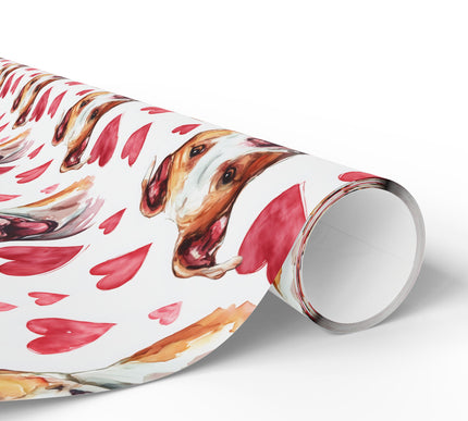 Blushpaw Love – Pit Bull Valentine Hearts wrapping paper