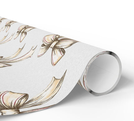 RibbonRustic – Beige Bow with Red Detail Wrapping Paper