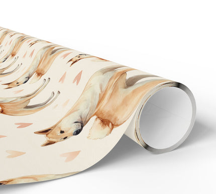 Soft Ember – Korean Jindo Dog Love Pattern wrapping paper