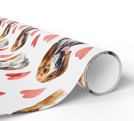 Foxheart Cheer – American Foxhound Dog Hearts wrapping paper