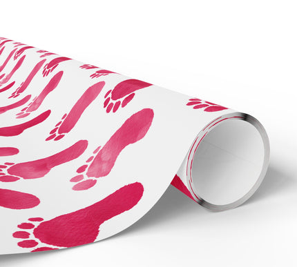 Blushstep – Soft Pink Baby Footprint Watercolor Wrapping Paper