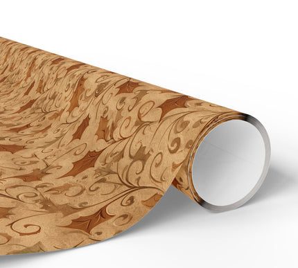 Oakspell - Sepia Vine & Holly Wrapping Paper