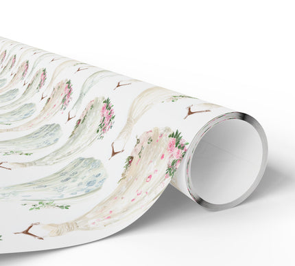 Everlasting Bride – Wedding dress floral seamless wrapping paper