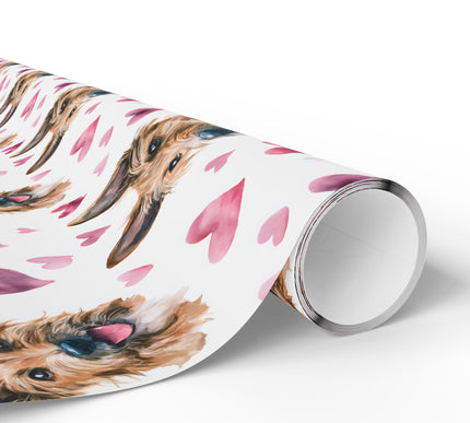 Rustfield Affection – Berger Picard watercolor hearts wrapping paper