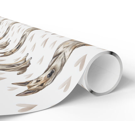 Wolfheart Whisper – Czechoslovakian Wolfdog Heart Watercolor wrapping paper