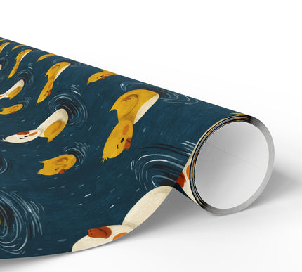 SunnyWaddle – Cute Yellow Ducklings in the Rain Wrapping Paper