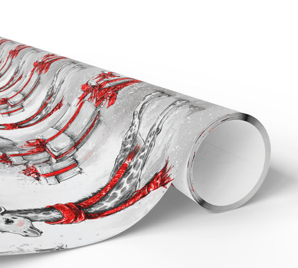 Giralune – Giraffe in Red Scarf Christmas Wrapping Paper