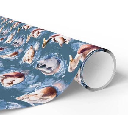 BlueQuack – Mallard Ducks in Watercolor Wrapping Paper