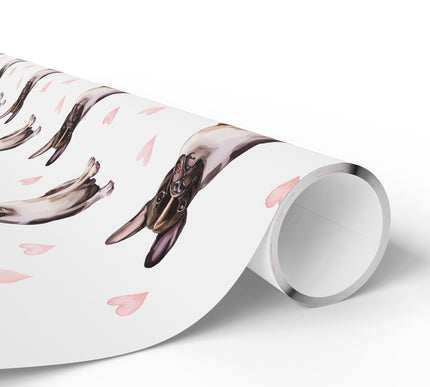 Petalguard Muse – French Bulldog watercolor hearts wrapping paper