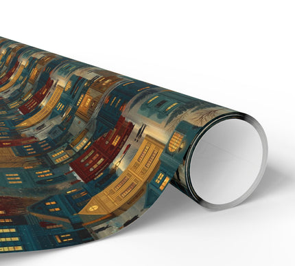 Frostbound Village - Cozy Winter Town Christmas Wrapping Paper