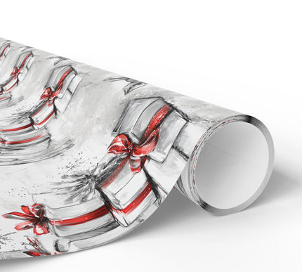 Winterlight Fawn – Baby Deer With Red Scarf and Holiday Presents Christmas Wrapping Paper
