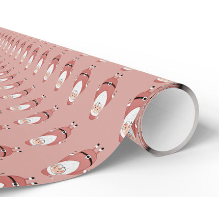 JollyBlush – Cute Santa Claus on Blush Pink Wrapping Paper